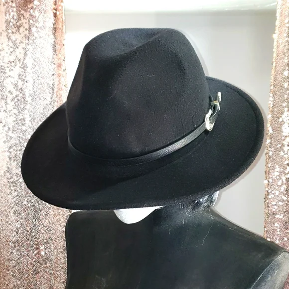 H&M Black Western Style Hat Size M - Picture 1 of 8